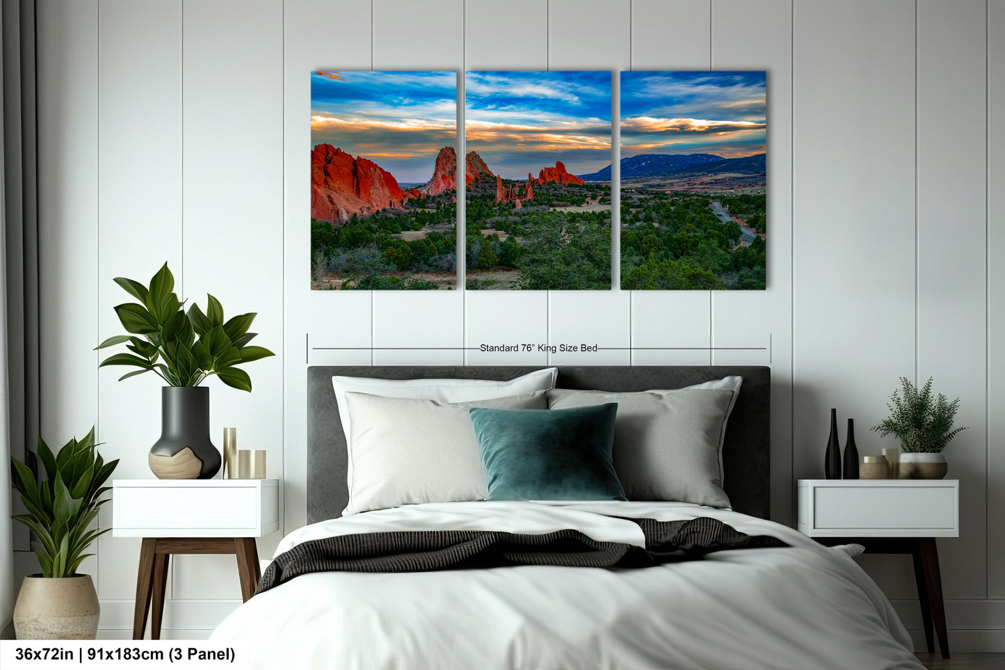 Colorado Springs Garden of the god's, landscape wall art, Garden of god's art, office decor, colorado gifts, triptych, mountain decor