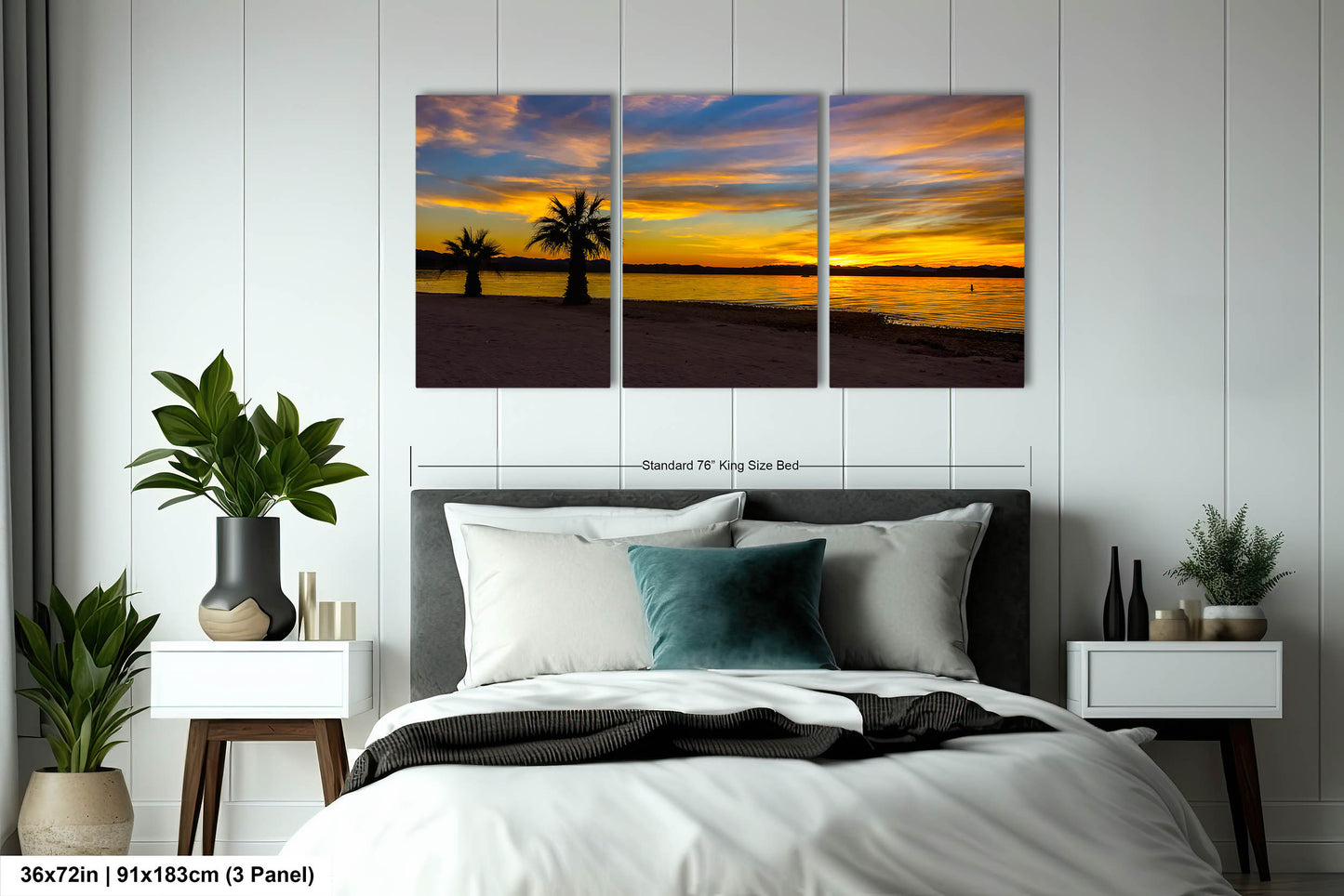 Radiant Horizons: Sunset at Lake Havasu Wall Art State Park Canvas Metal Print Arizona Photography