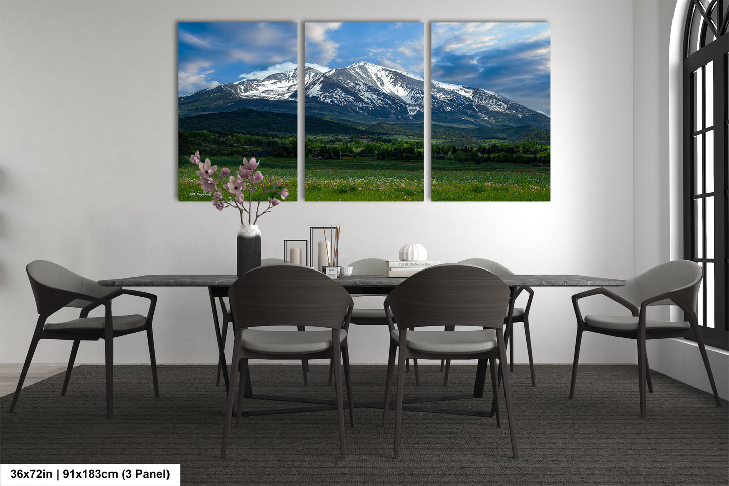 Mt. Sopris picture, Colorado mountain art, Aspen Colorado, Mt. Sopris Carbondale, Colorado photography, extra large wall art, triptych