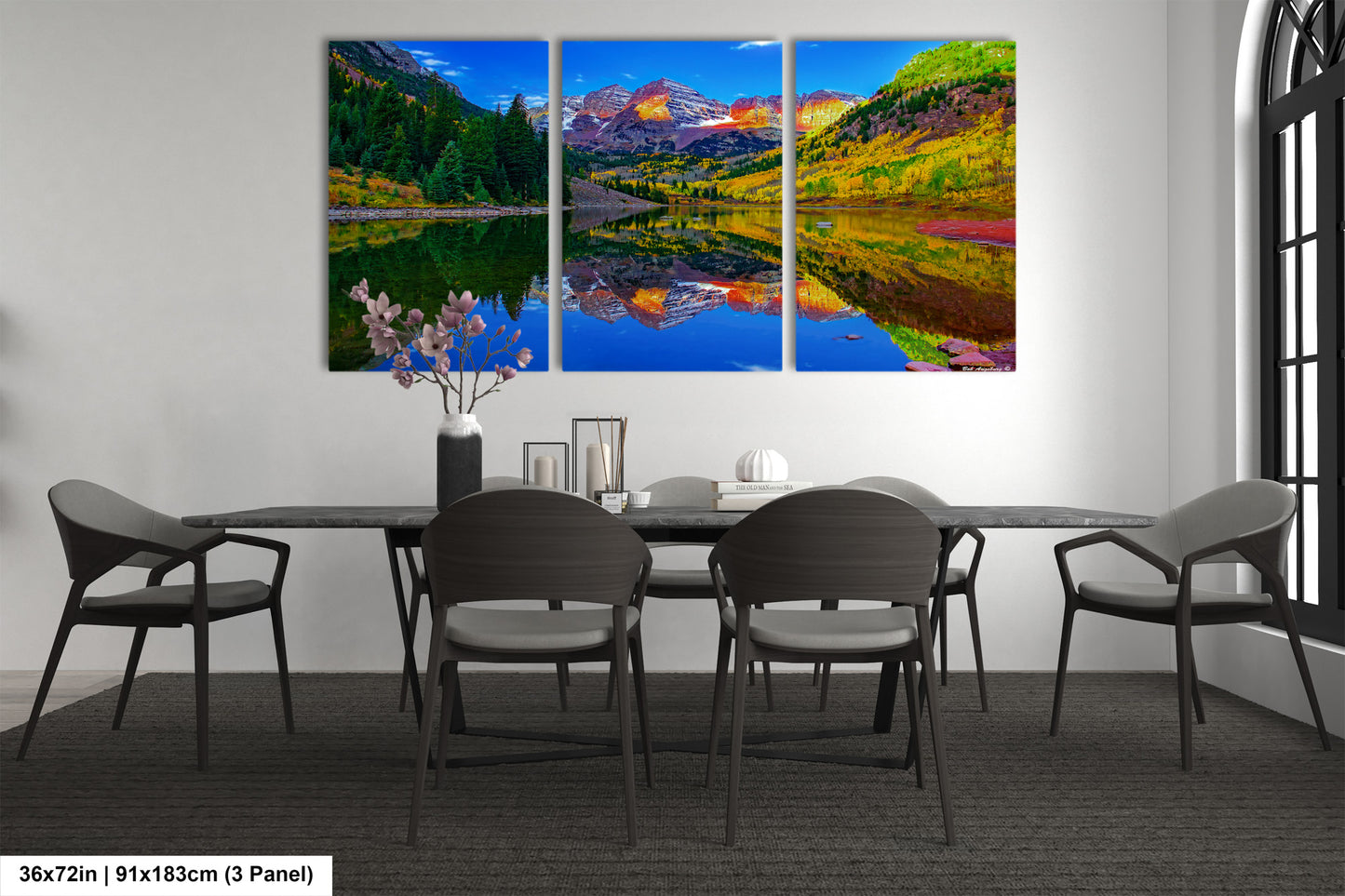 Maroon Bells canvas print, Colorado wall art, autumn colors, sunrise picture, Aspen autumn, nature photography, mountain wall art