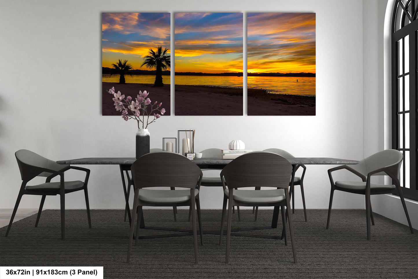 Radiant Horizons: Sunset at Lake Havasu Wall Art State Park Canvas Metal Print Arizona Photography