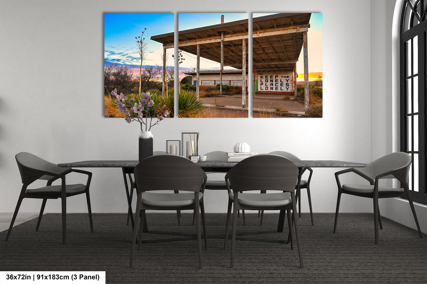 Abandoned Gas Station Mural Art Print | Lobo Texas Ghost Town Landscape | Desert Americana Wall Decor | Keep the Lonely Places Lonely