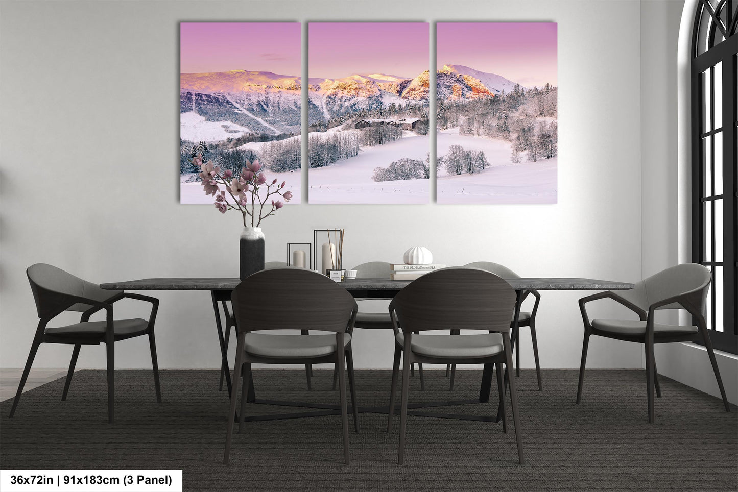 Snow Capped Mountains Sunrise Landscape Winter Print/Canvas/Acrylic/Metal