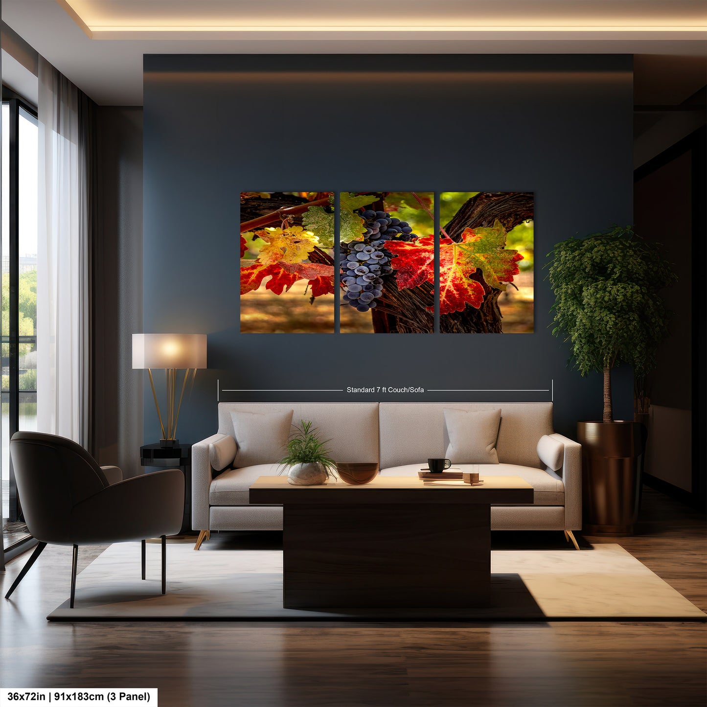 Vineyard Autumn Gold, California Vineyard, St Helena, Fall Vineyard Leaves, Grapes, Winery Art, Wine Wall Décor Kitchen Cellar