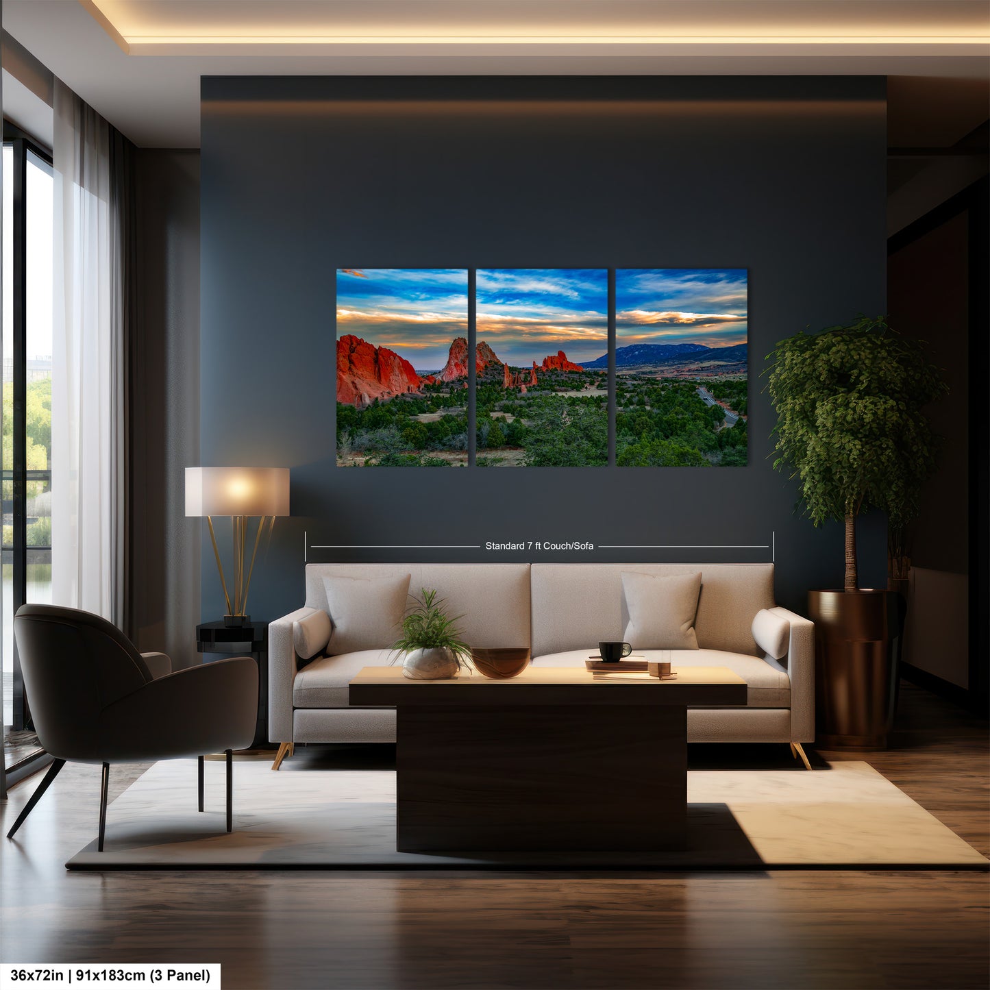 Colorado Springs Garden of the god's, landscape wall art, Garden of god's art, office decor, colorado gifts, triptych, mountain decor