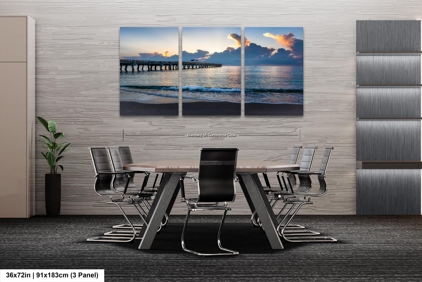 Sunrise at Lake Worth Beach and Pier Photograph Fine Art Print Canvas Acrylic Metal Wall Decor