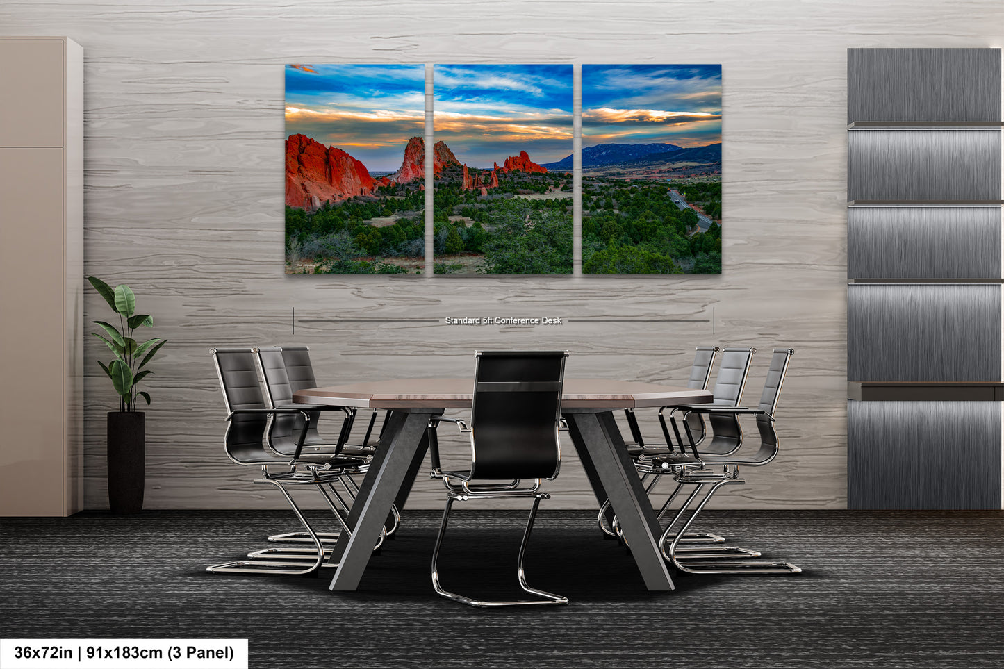 Colorado Springs Garden of the god's, landscape wall art, Garden of god's art, office decor, colorado gifts, triptych, mountain decor