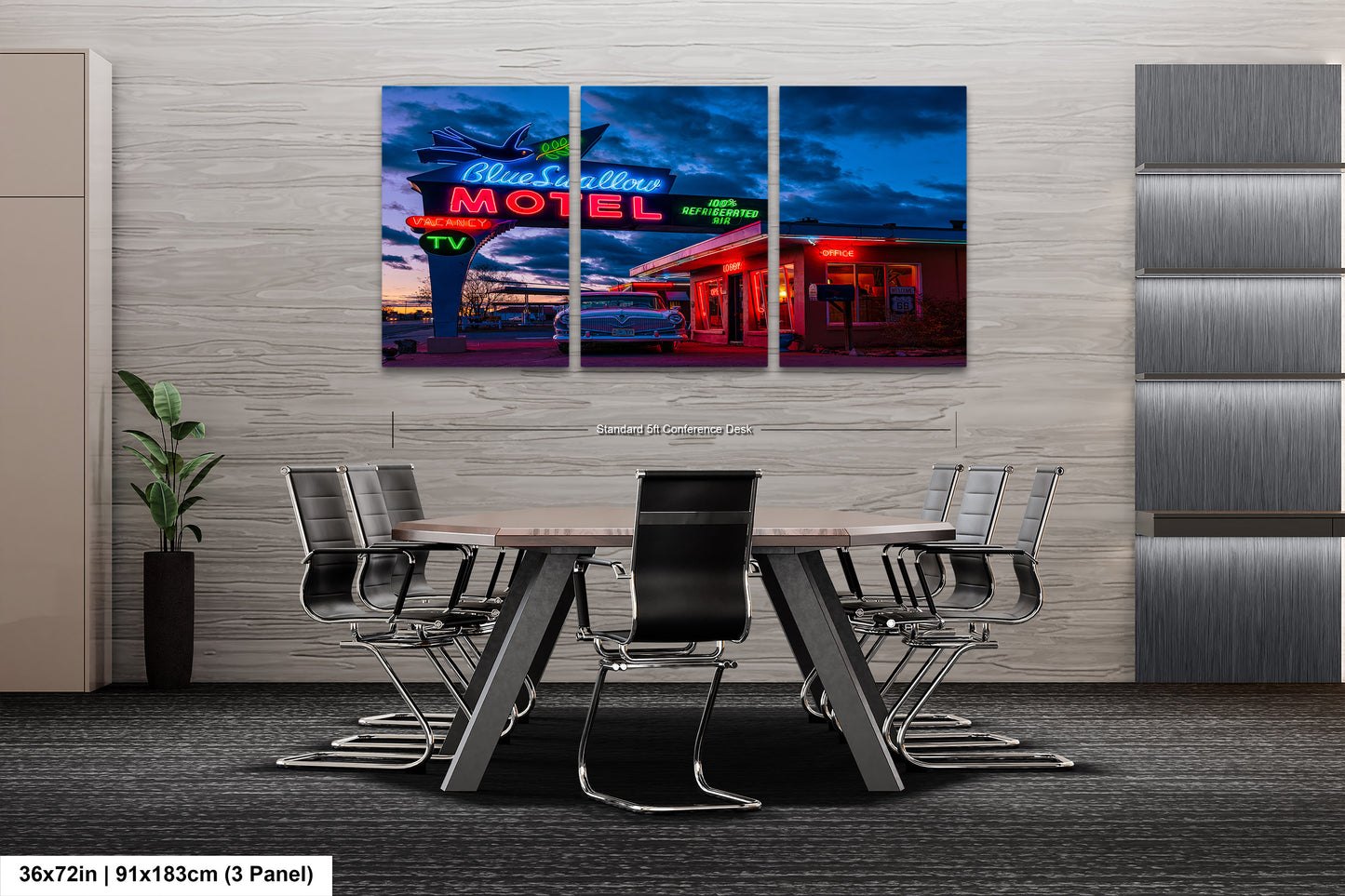 Route 66 Sign - Blue Swallow Motel - Iconic Route 66 Photo: Americana Neon Sign Photography Print - New Mexico Road Trip Wall Art