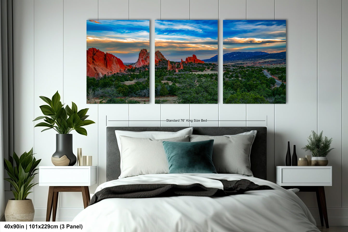 Colorado Springs Garden of the god's, landscape wall art, Garden of god's art, office decor, colorado gifts, triptych, mountain decor