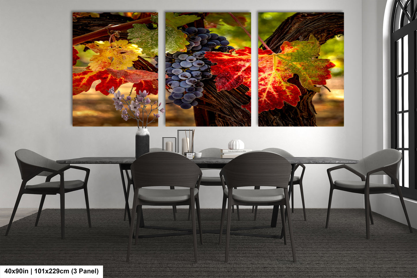 Vineyard Autumn Gold, California Vineyard, St Helena, Fall Vineyard Leaves, Grapes, Winery Art, Wine Wall Décor Kitchen Cellar
