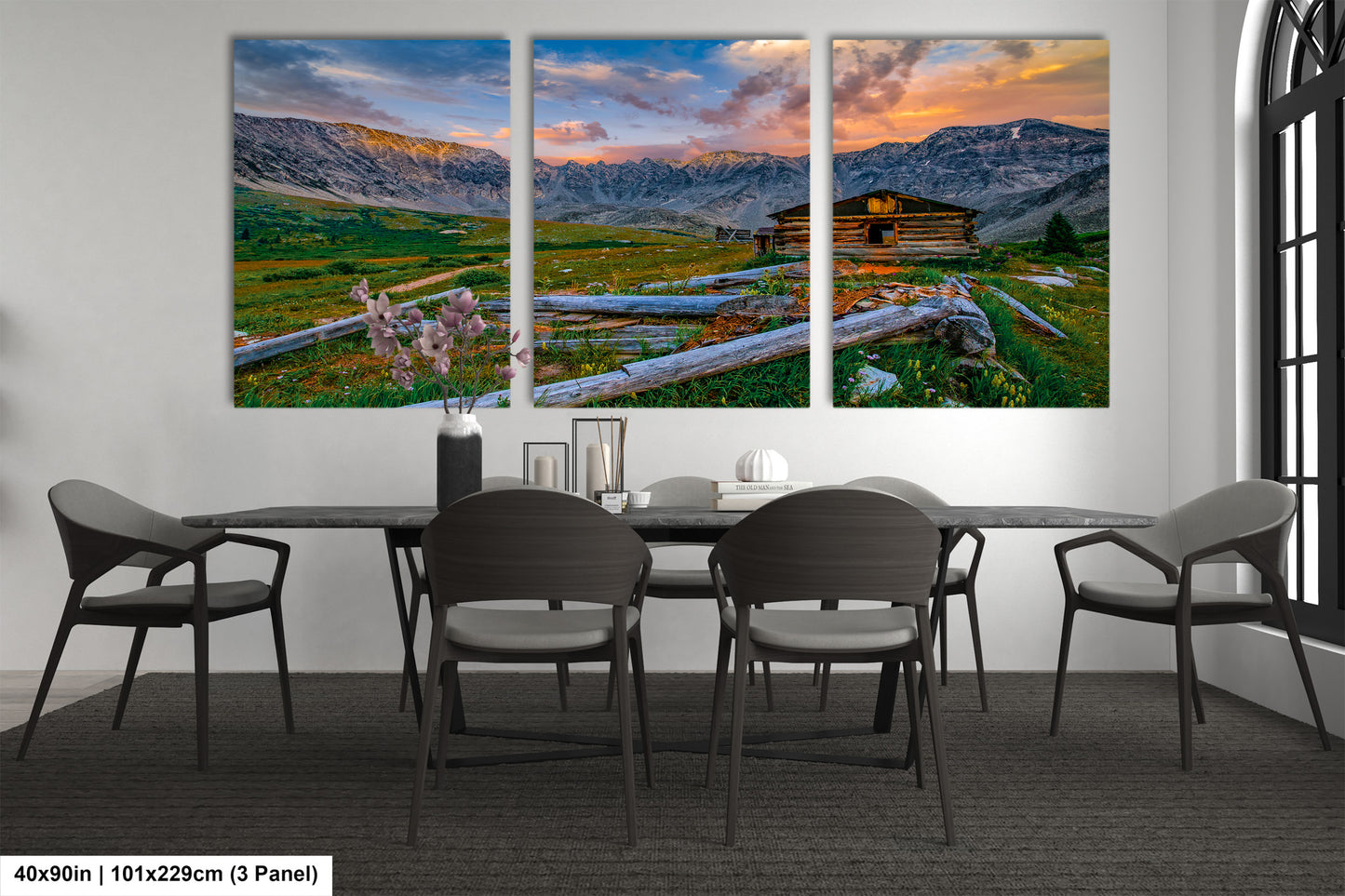 Mayflower Gulch sunset landscape, Leadville Colorado, San Juan mountains, mountain sunset, Rocky Mountains, Colorado art, triptych