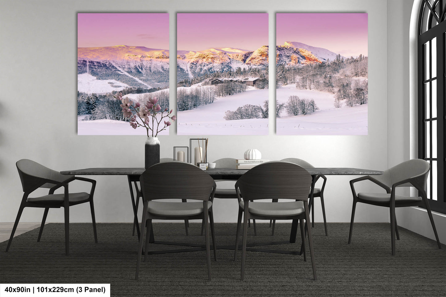 Snow Capped Mountains Sunrise Landscape Winter Print/Canvas/Acrylic/Metal