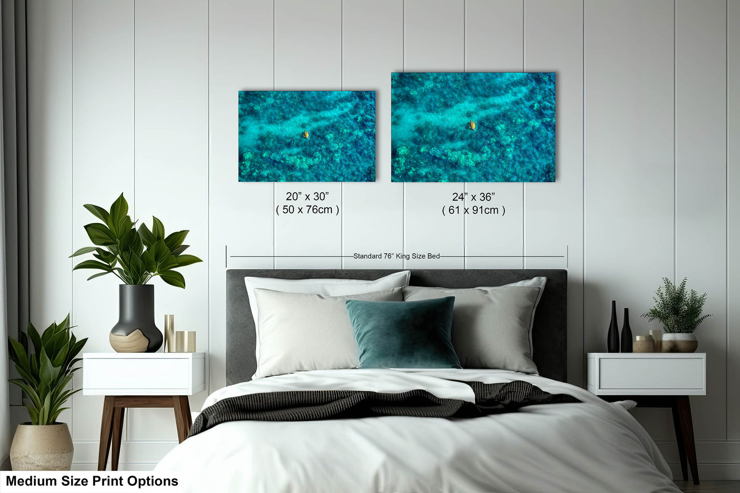 Sea Turtle Wall Art - Aerial Ocean Photography Print, Tropical Underwater Decor, Marine Life Artwork for Coastal Homes