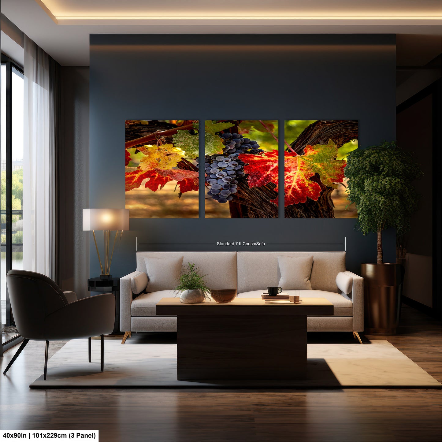 Vineyard Autumn Gold, California Vineyard, St Helena, Fall Vineyard Leaves, Grapes, Winery Art, Wine Wall Décor Kitchen Cellar
