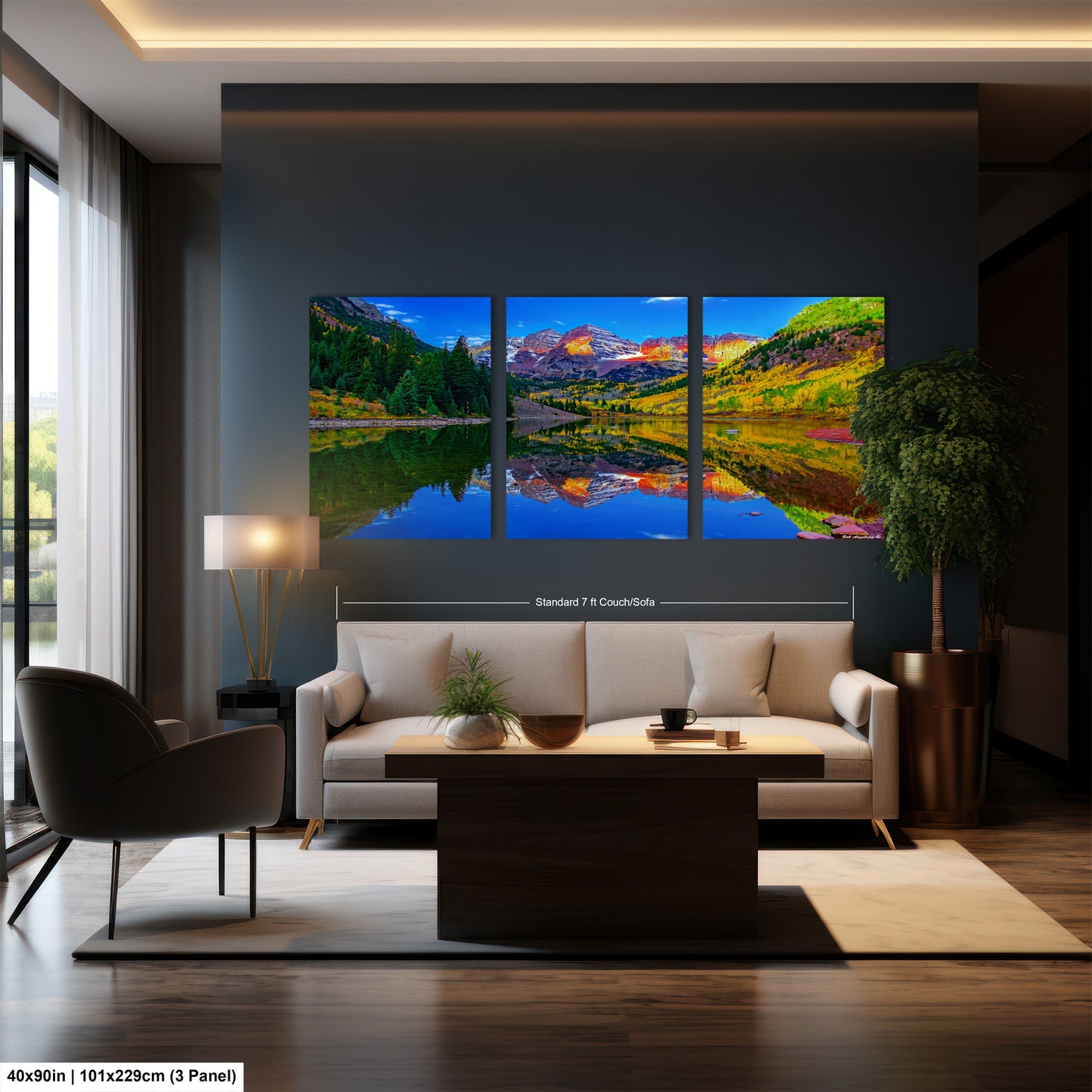 Maroon Bells canvas print, Colorado wall art, autumn colors, sunrise picture, Aspen autumn, nature photography, mountain wall art
