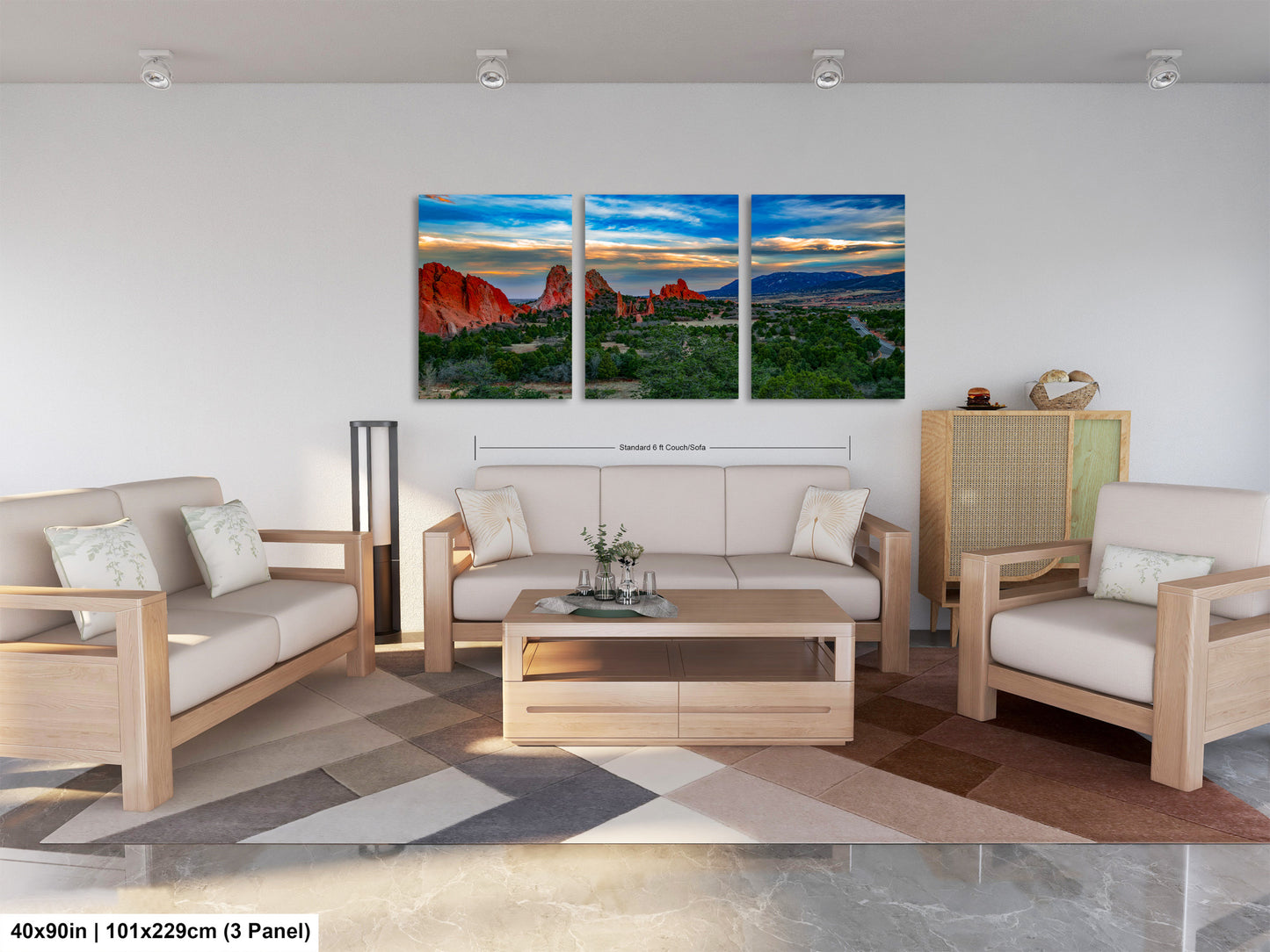 Colorado Springs Garden of the god's, landscape wall art, Garden of god's art, office decor, colorado gifts, triptych, mountain decor