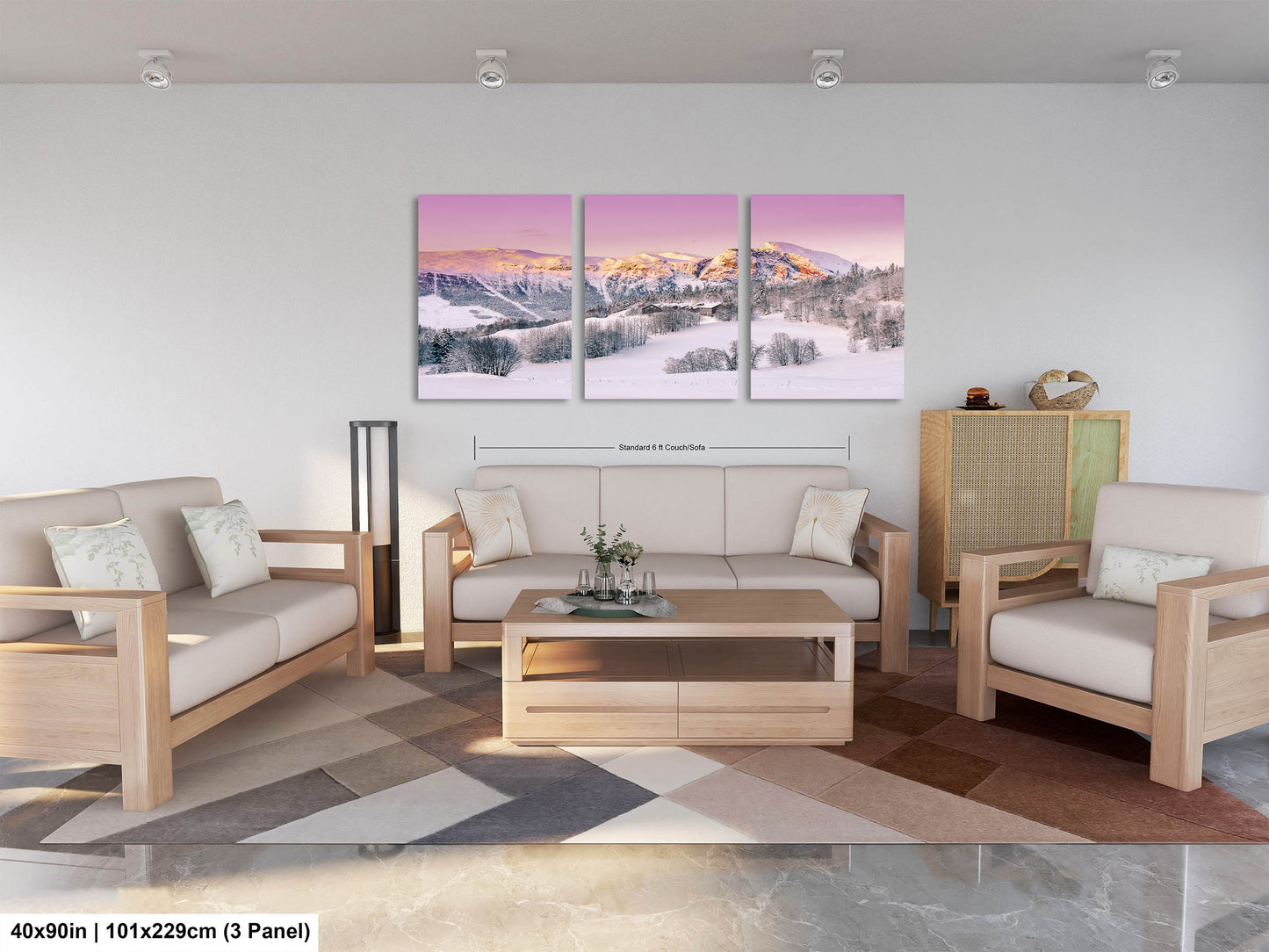 Snow Capped Mountains Sunrise Landscape Winter Print/Canvas/Acrylic/Metal