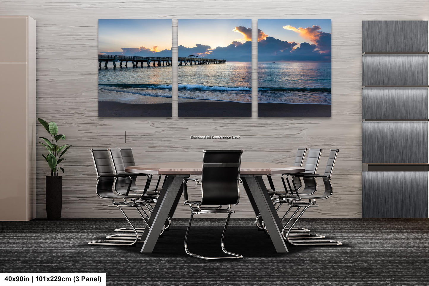 Sunrise at Lake Worth Beach and Pier Photograph Fine Art Print Canvas Acrylic Metal Wall Decor