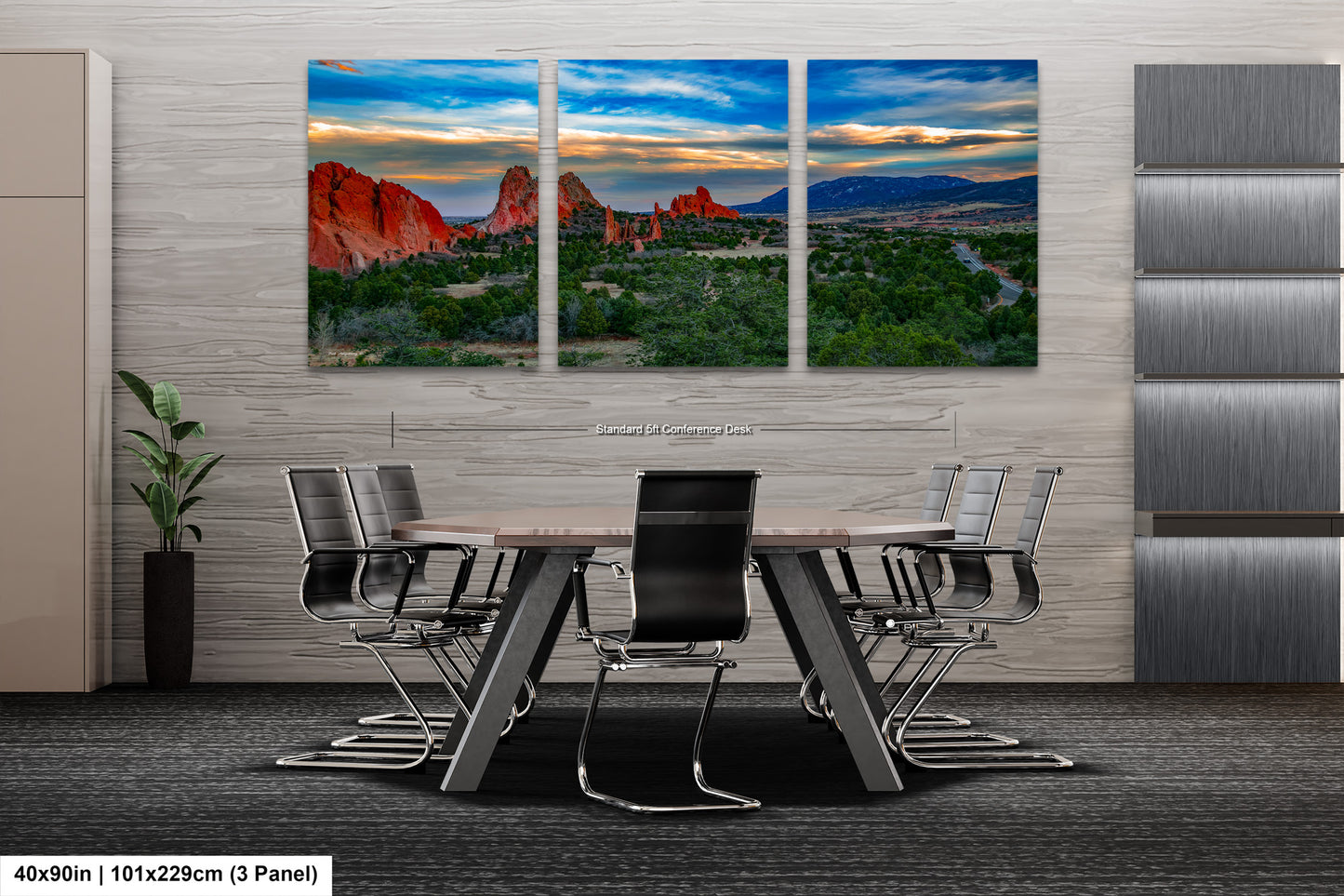 Colorado Springs Garden of the god's, landscape wall art, Garden of god's art, office decor, colorado gifts, triptych, mountain decor