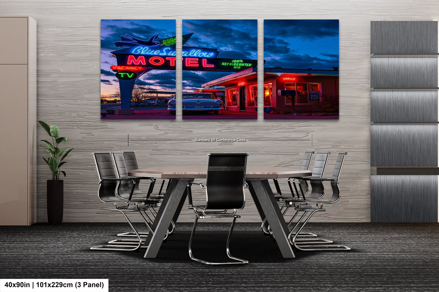 Route 66 Sign - Blue Swallow Motel - Iconic Route 66 Photo: Americana Neon Sign Photography Print - New Mexico Road Trip Wall Art