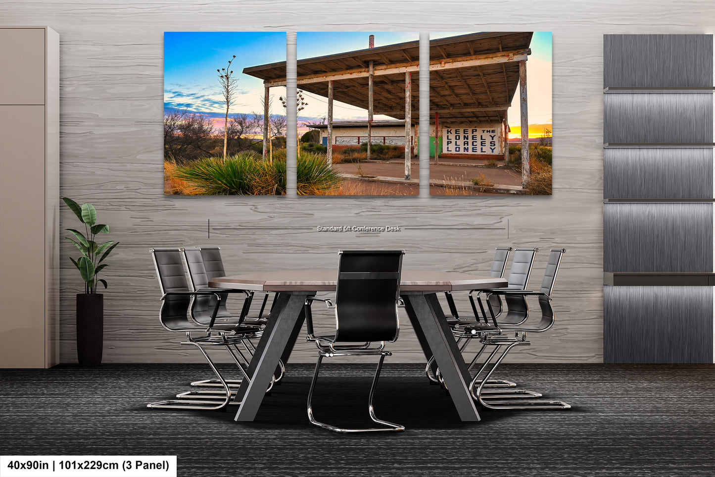 Abandoned Gas Station Mural Art Print | Lobo Texas Ghost Town Landscape | Desert Americana Wall Decor | Keep the Lonely Places Lonely