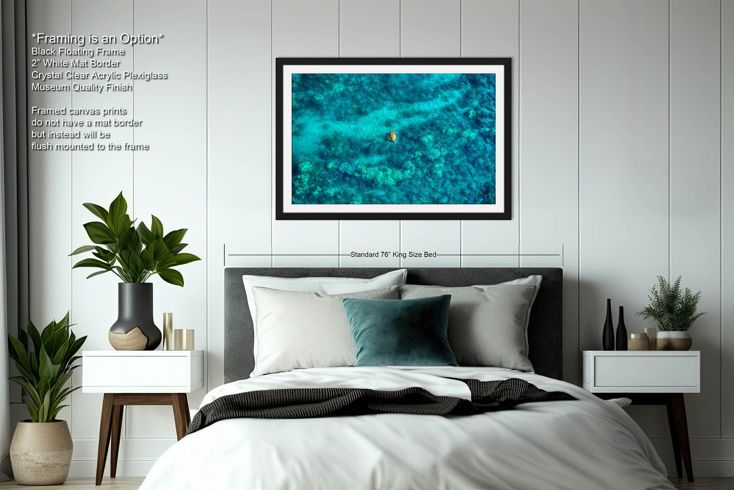 Sea Turtle Wall Art - Aerial Ocean Photography Print, Tropical Underwater Decor, Marine Life Artwork for Coastal Homes
