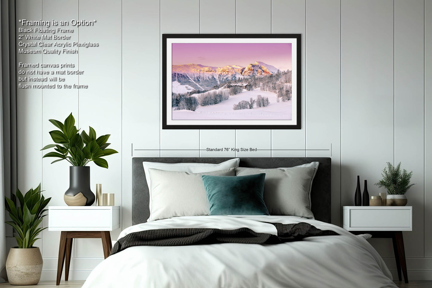 Snow Capped Mountains Sunrise Landscape Winter Print/Canvas/Acrylic/Metal