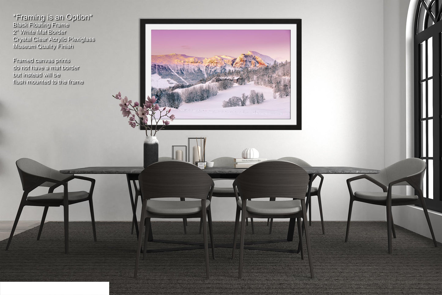 Snow Capped Mountains Sunrise Landscape Winter Print/Canvas/Acrylic/Metal
