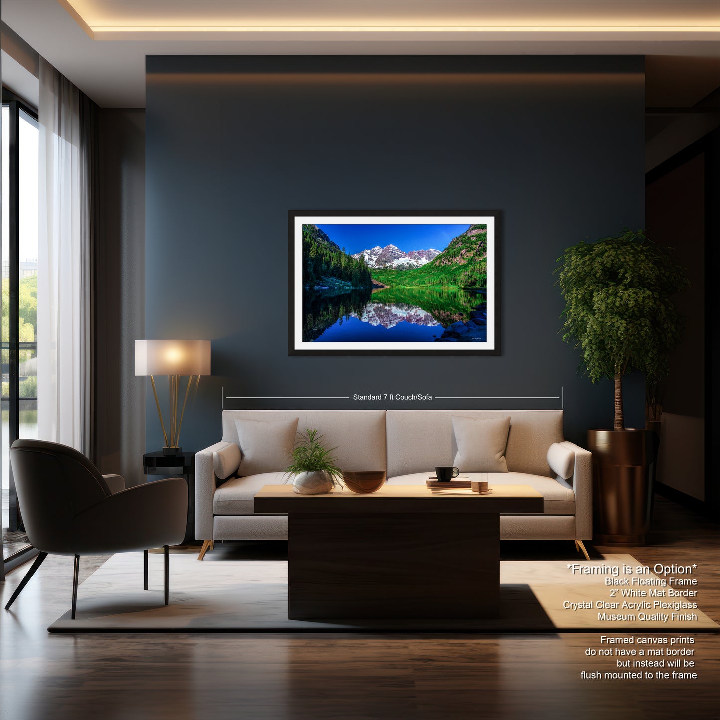 Reflections of Maroon Bells in spring, Aspen Colorado artwork, mountain lake, nature wall art, triptych, office decor,
