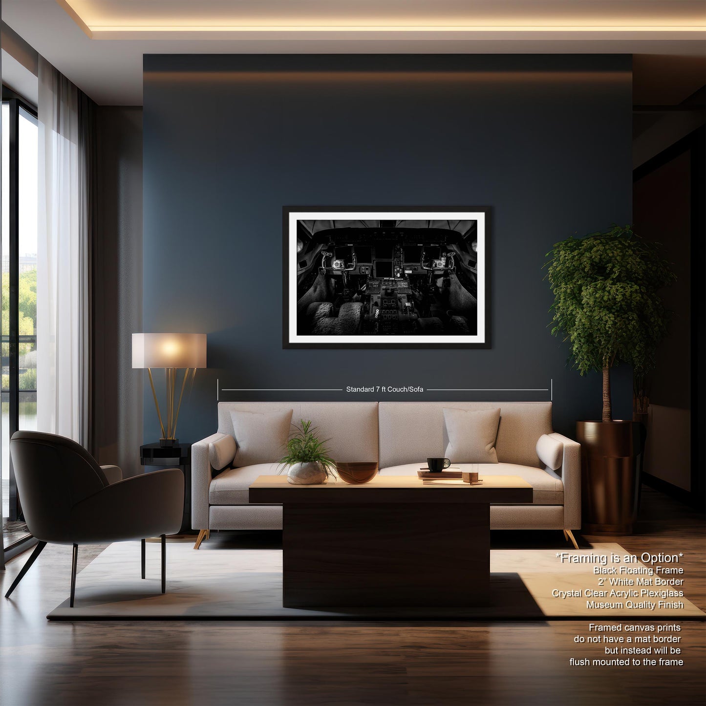 Gulfstream V Cockpit, Wall Canvas,Metal, Print, Acrylic. Aviation Photo