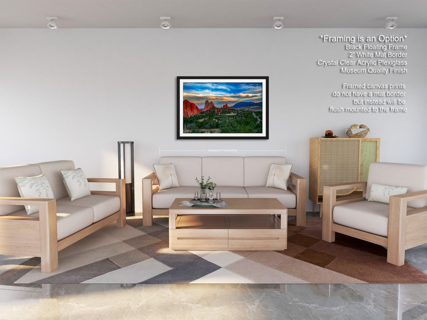 Colorado Springs Garden of the god's, landscape wall art, Garden of god's art, office decor, colorado gifts, triptych, mountain decor