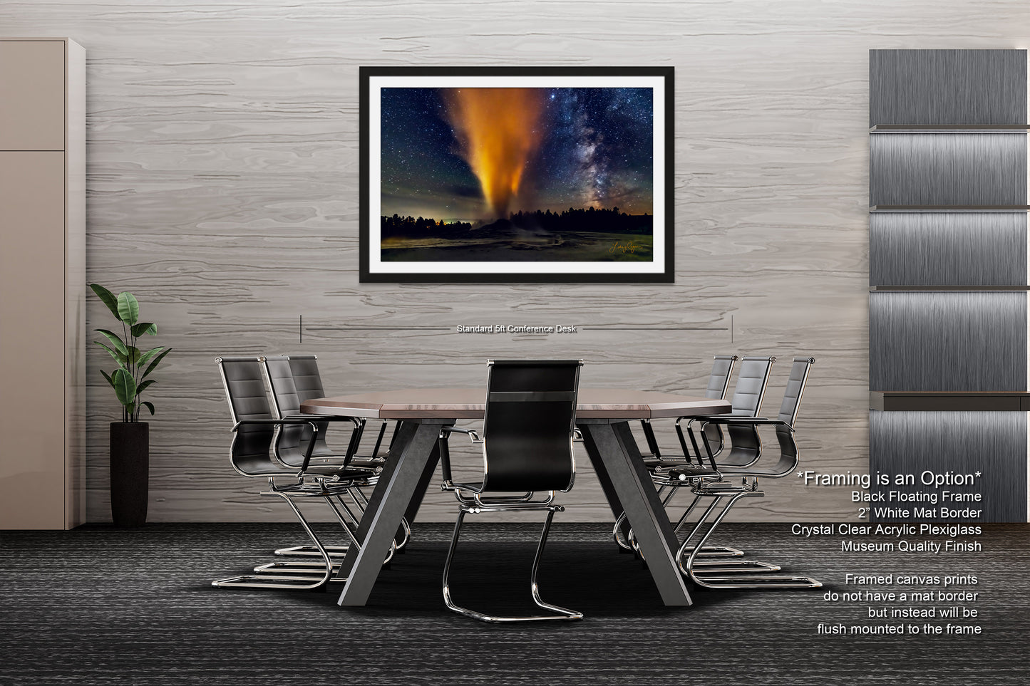 Starry Night in Yellowstone, Night Sky, Milky Way, Living Room, Bedroom, Office, Dorm, Canvas, Metal, Acrylic, Paper Print