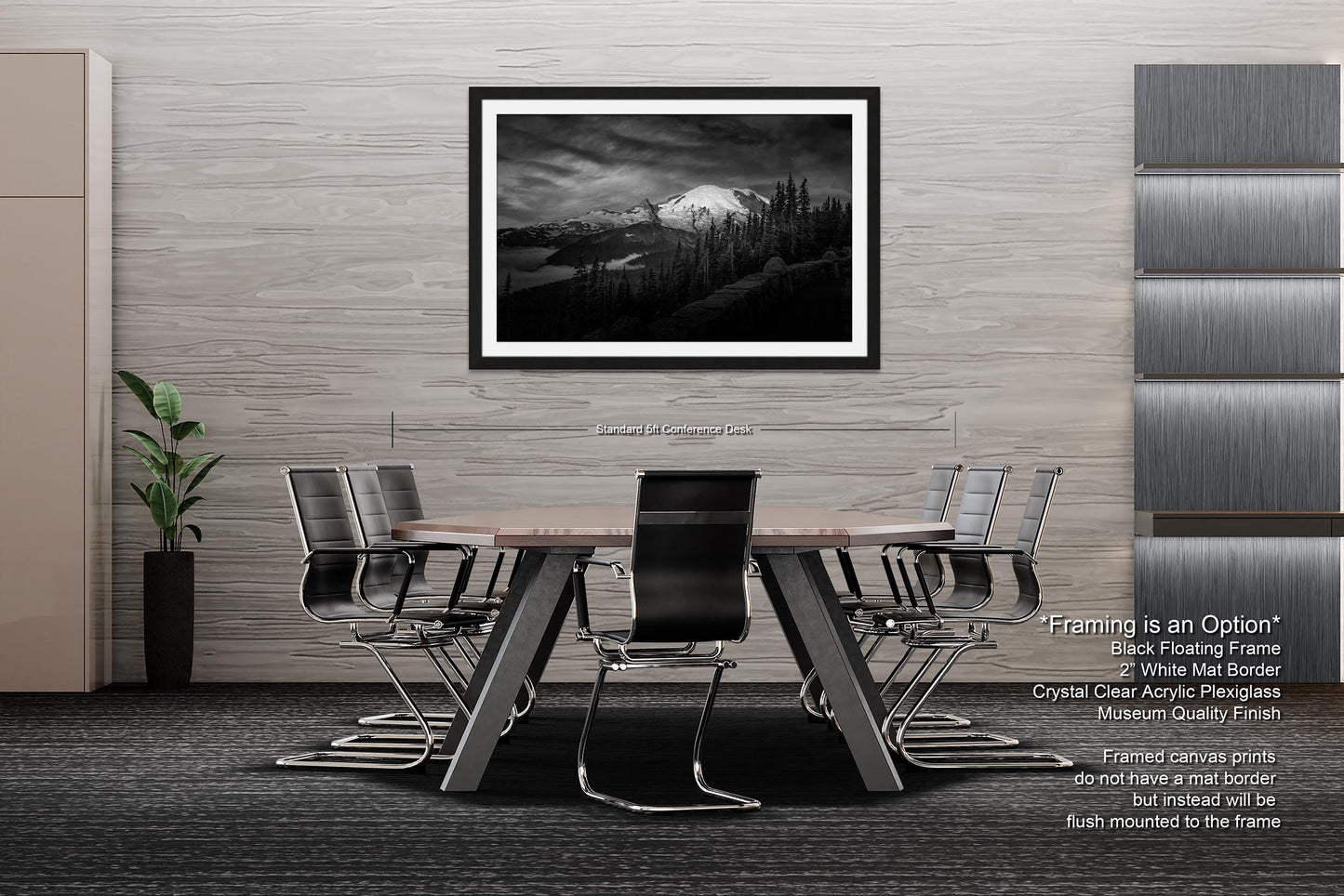 Mt Rainier Sunrise Photo Black and White Print, Mt Rainier National Park, Photography Landscape Canvas Wall Art Print, Washington Landscape