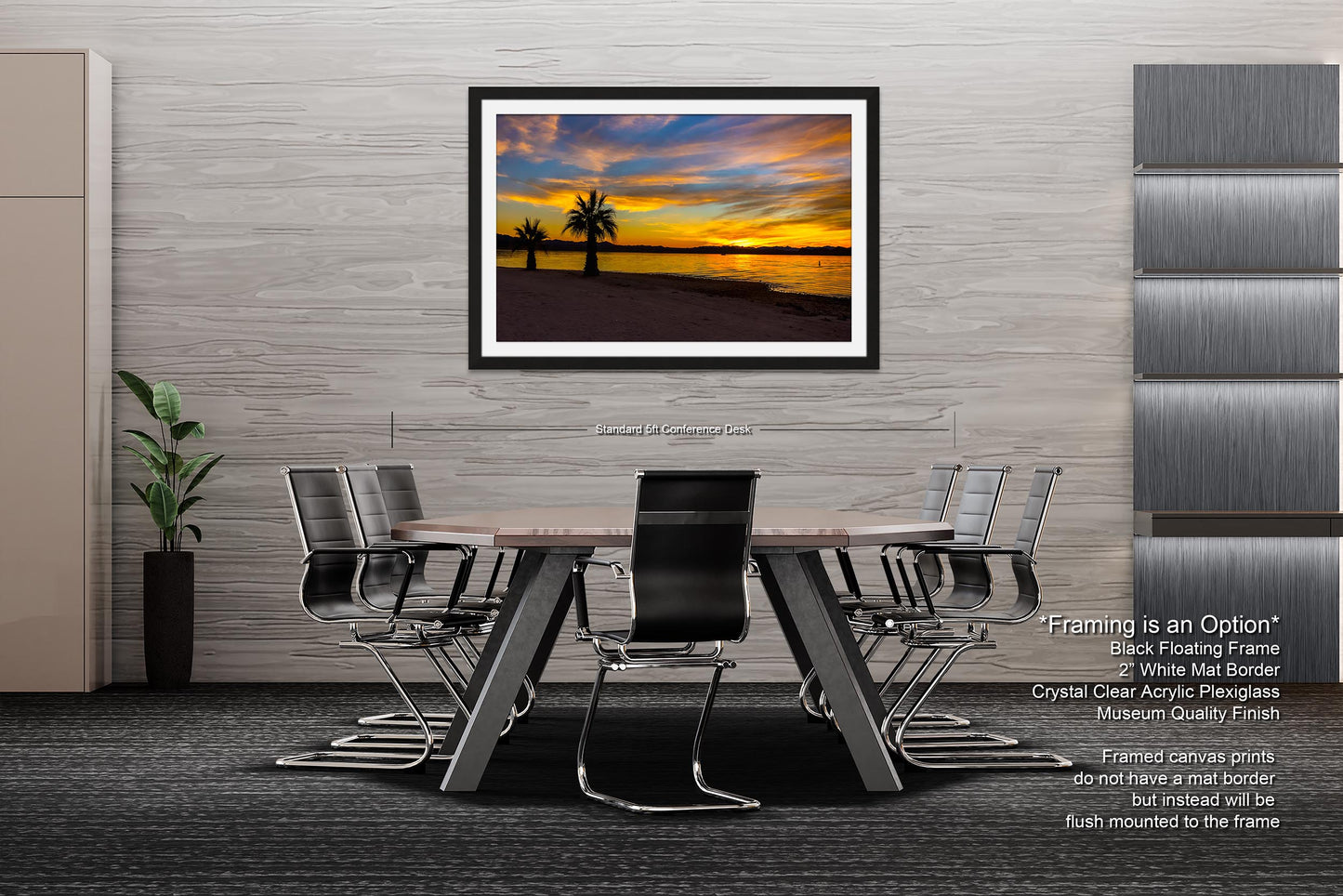 Radiant Horizons: Sunset at Lake Havasu Wall Art State Park Canvas Metal Print Arizona Photography