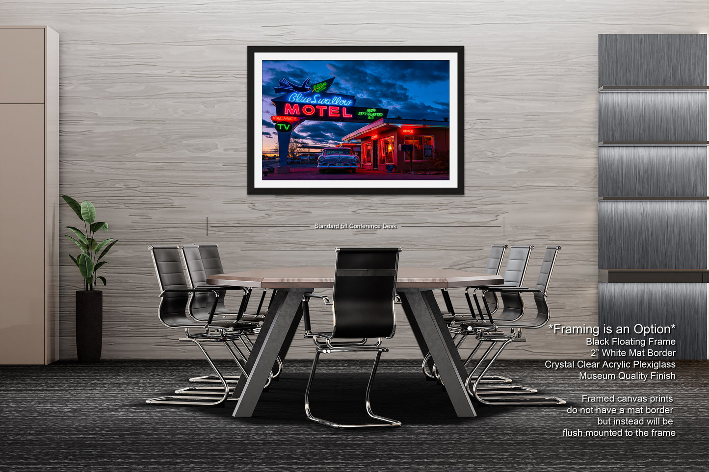 Route 66 Sign - Blue Swallow Motel - Iconic Route 66 Photo: Americana Neon Sign Photography Print - New Mexico Road Trip Wall Art