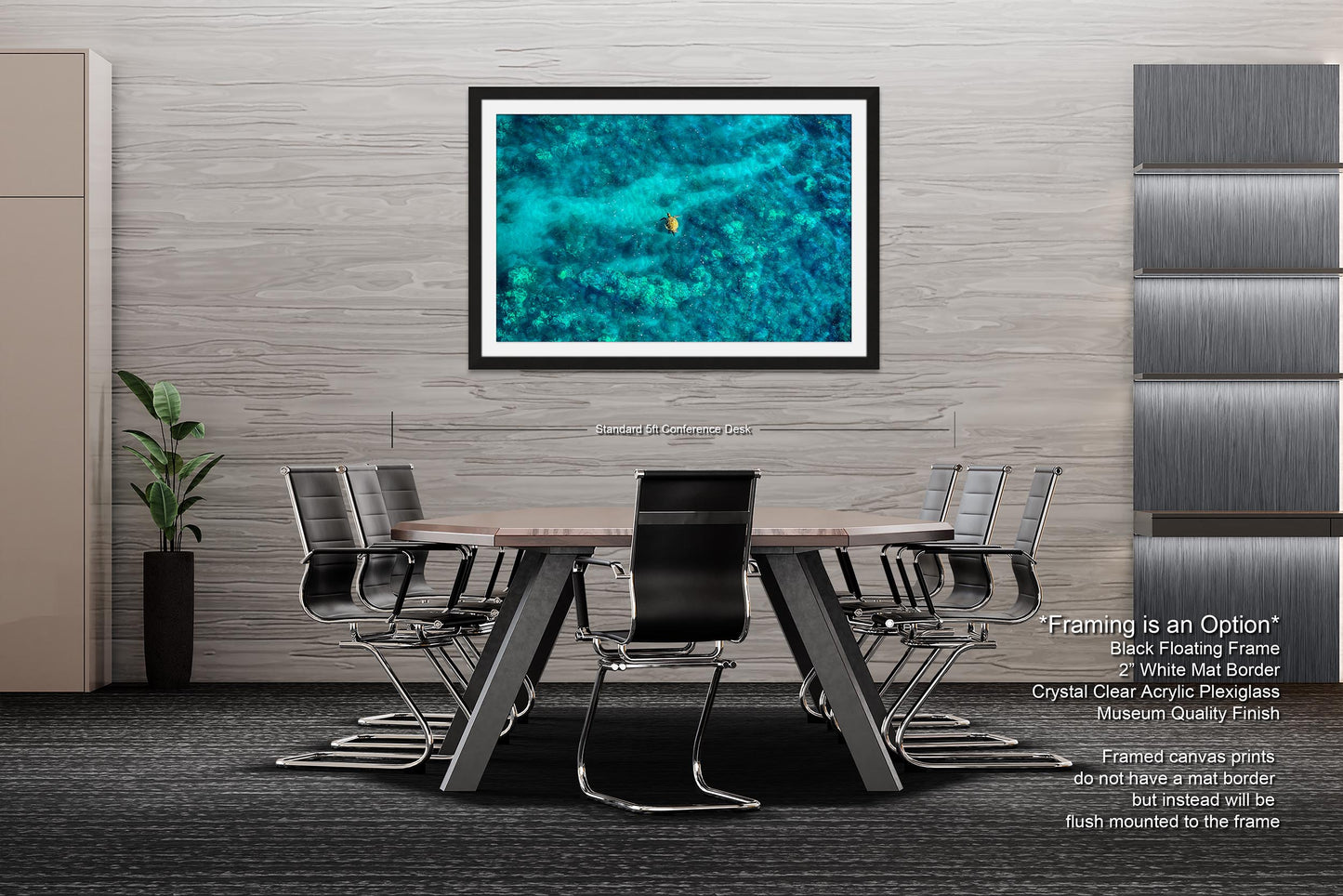 Sea Turtle Wall Art - Aerial Ocean Photography Print, Tropical Underwater Decor, Marine Life Artwork for Coastal Homes