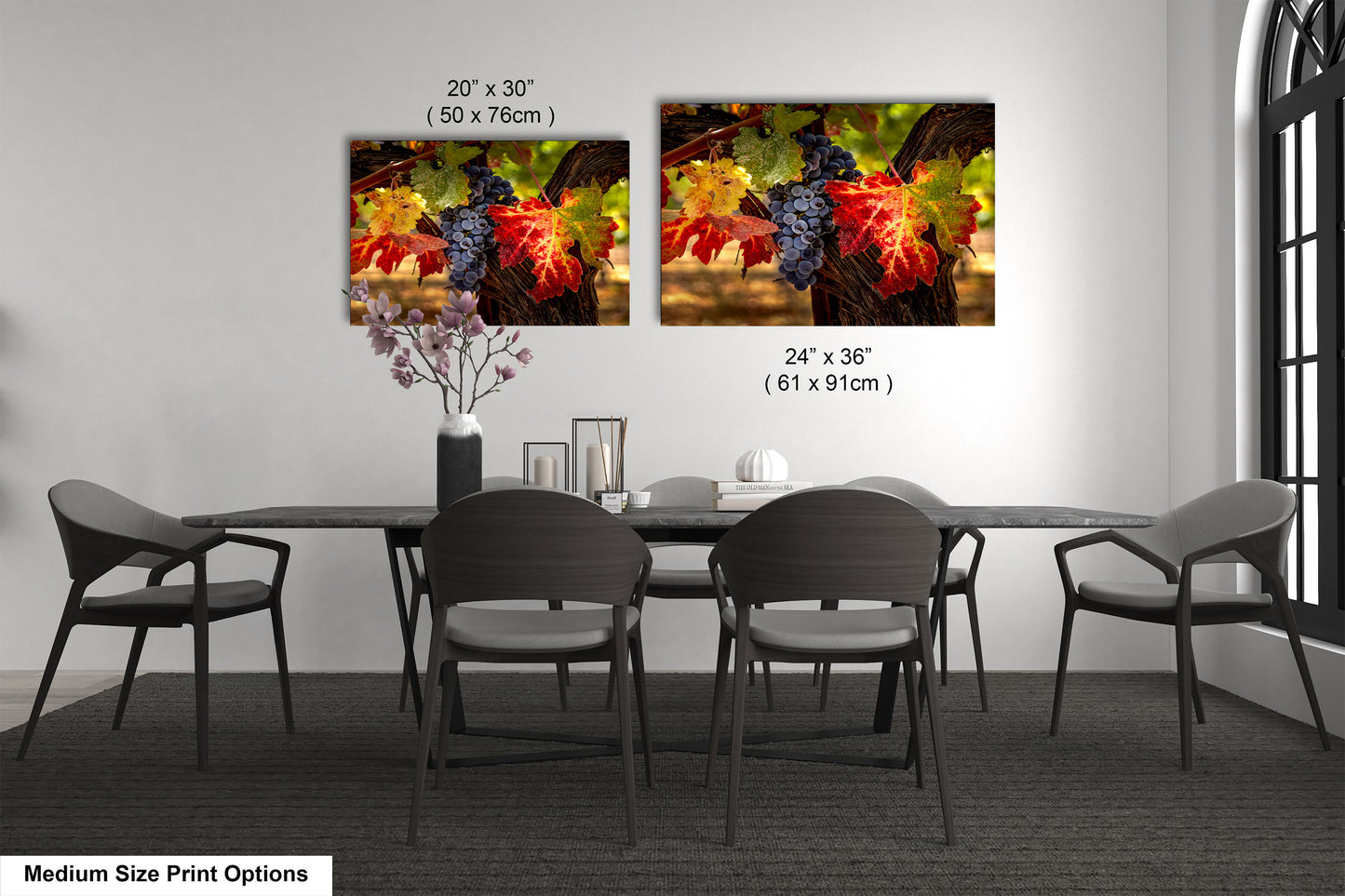 Vineyard Autumn Gold, California Vineyard, St Helena, Fall Vineyard Leaves, Grapes, Winery Art, Wine Wall Décor Kitchen Cellar