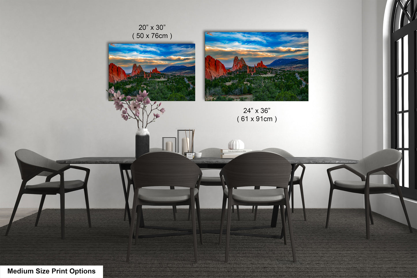 Colorado Springs Garden of the god's, landscape wall art, Garden of god's art, office decor, colorado gifts, triptych, mountain decor