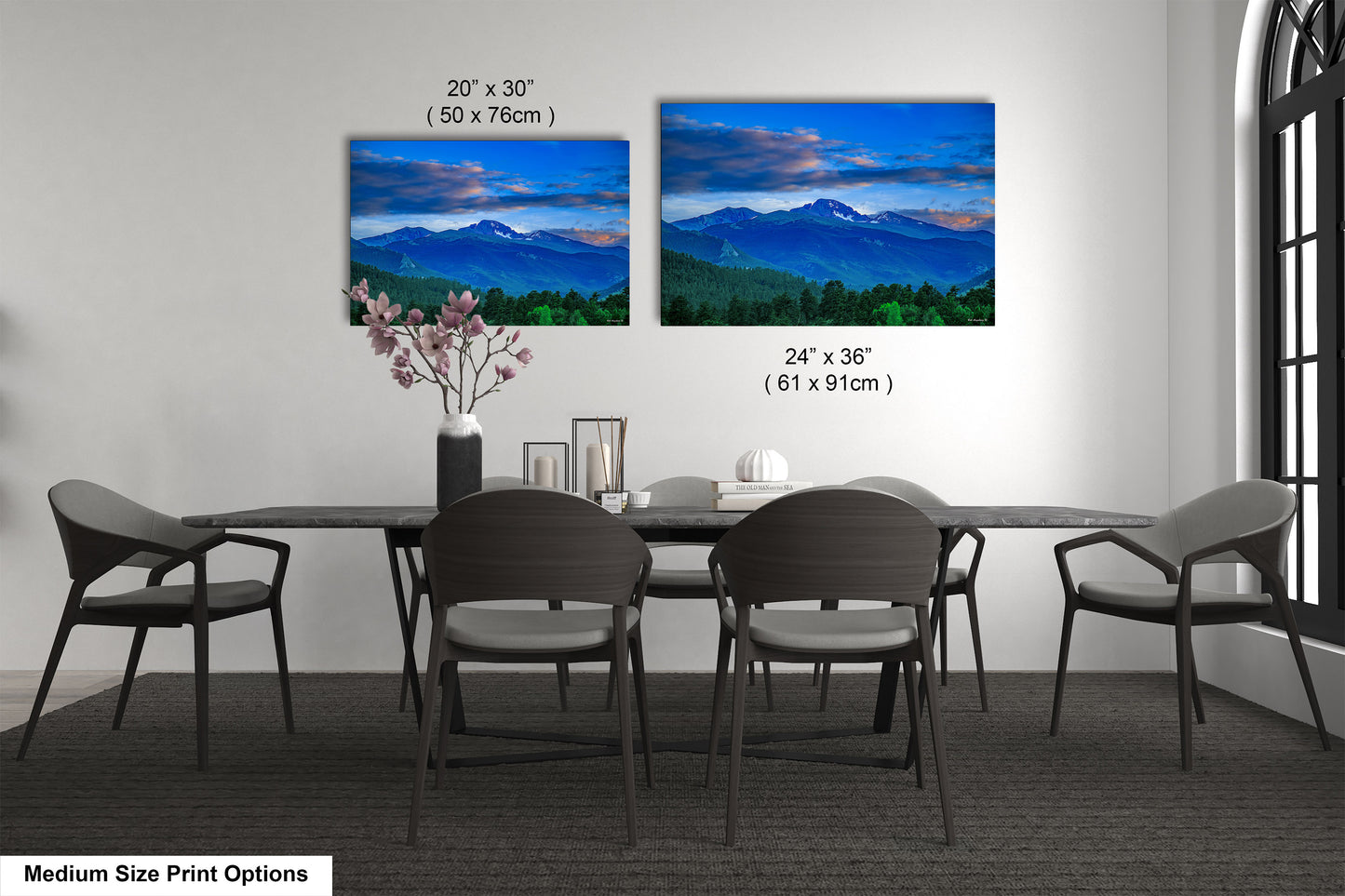 Rocky Mountain national park, Colorado canvas, Estes Park photo, Longs Peak picture, mountain wall decor
