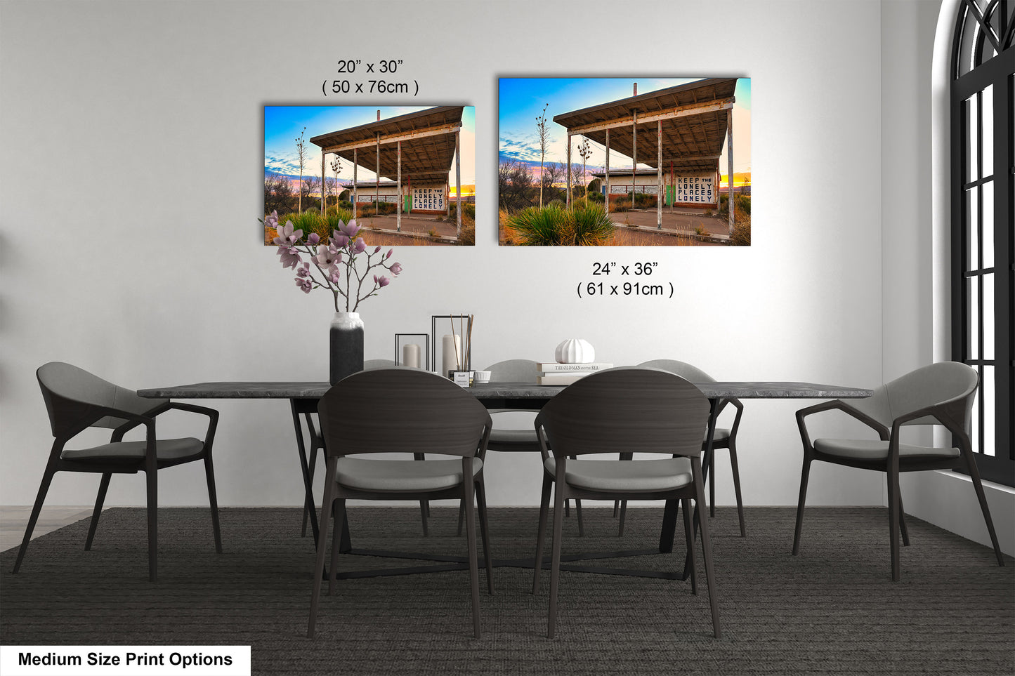 Abandoned Gas Station Mural Art Print | Lobo Texas Ghost Town Landscape | Desert Americana Wall Decor | Keep the Lonely Places Lonely
