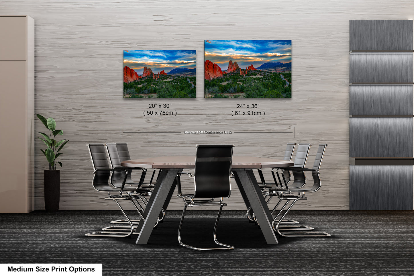 Colorado Springs Garden of the god's, landscape wall art, Garden of god's art, office decor, colorado gifts, triptych, mountain decor