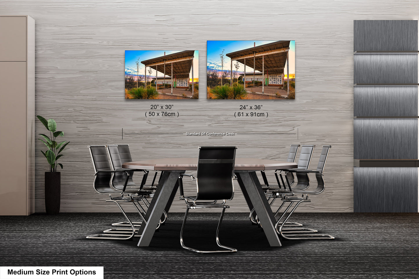 Abandoned Gas Station Mural Art Print | Lobo Texas Ghost Town Landscape | Desert Americana Wall Decor | Keep the Lonely Places Lonely