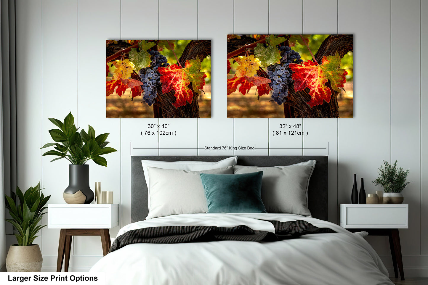 Vineyard Autumn Gold, California Vineyard, St Helena, Fall Vineyard Leaves, Grapes, Winery Art, Wine Wall Décor Kitchen Cellar