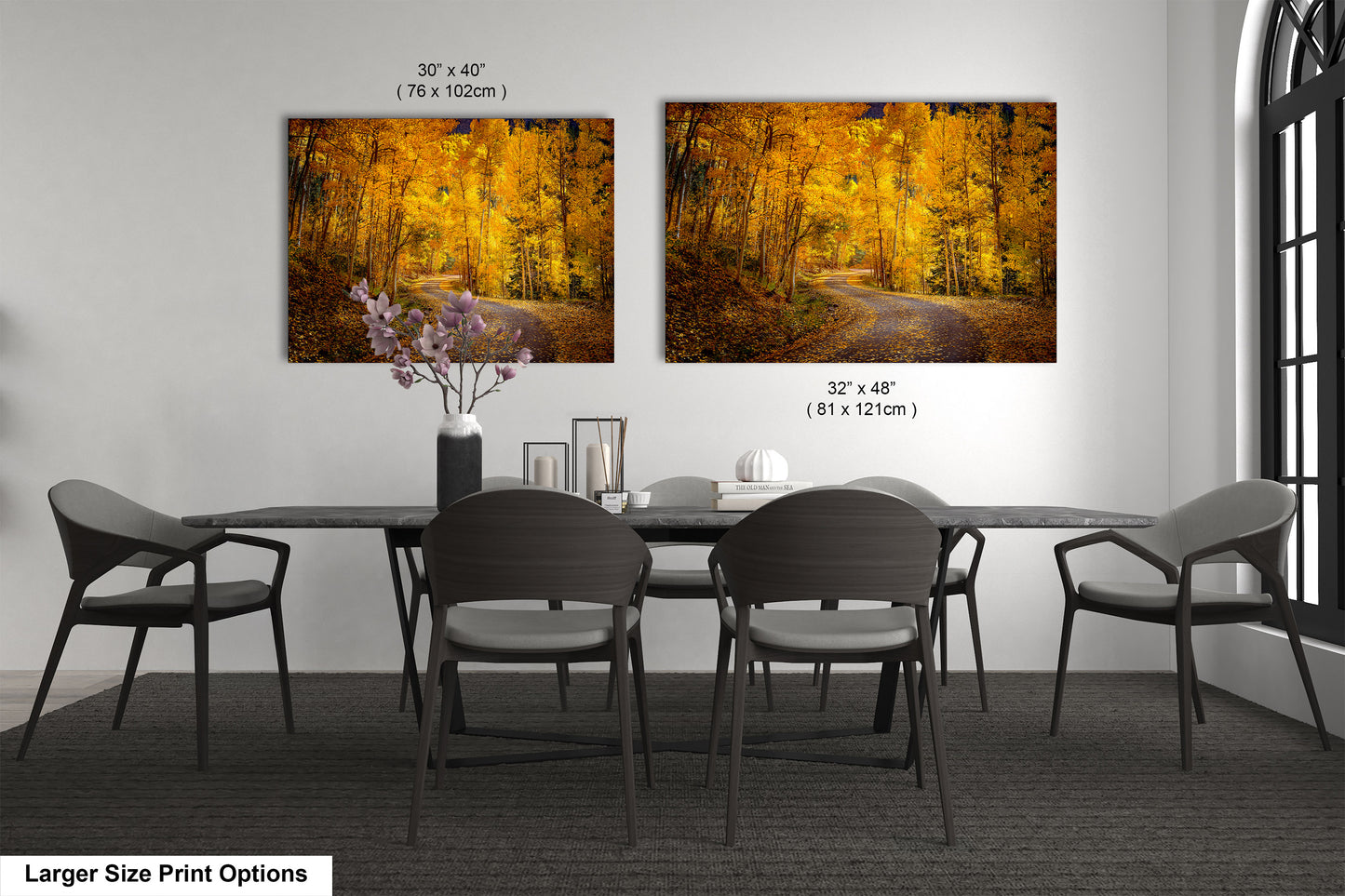 Colorado Aspens, Curvy road, autumn color, Little Cimarron Valley, Rocky Mountains, golden leaves, Photography wall art