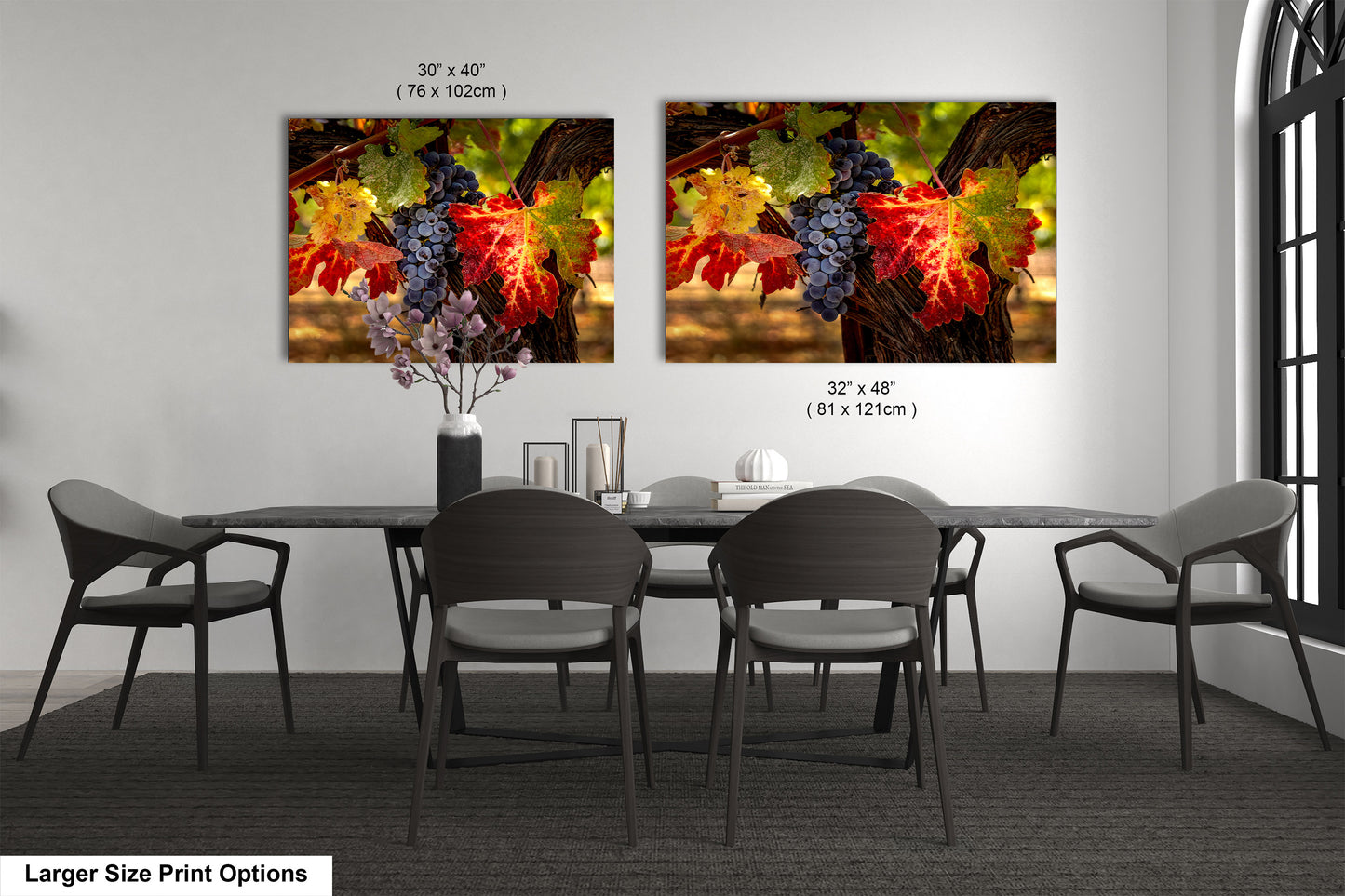 Vineyard Autumn Gold, California Vineyard, St Helena, Fall Vineyard Leaves, Grapes, Winery Art, Wine Wall Décor Kitchen Cellar