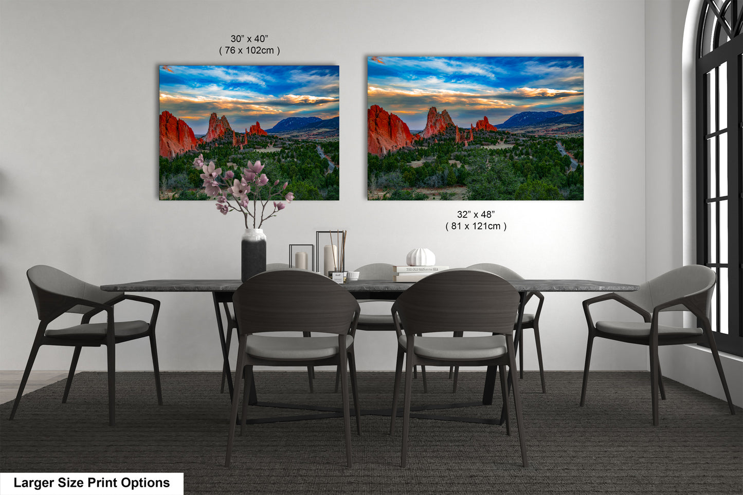 Colorado Springs Garden of the god's, landscape wall art, Garden of god's art, office decor, colorado gifts, triptych, mountain decor