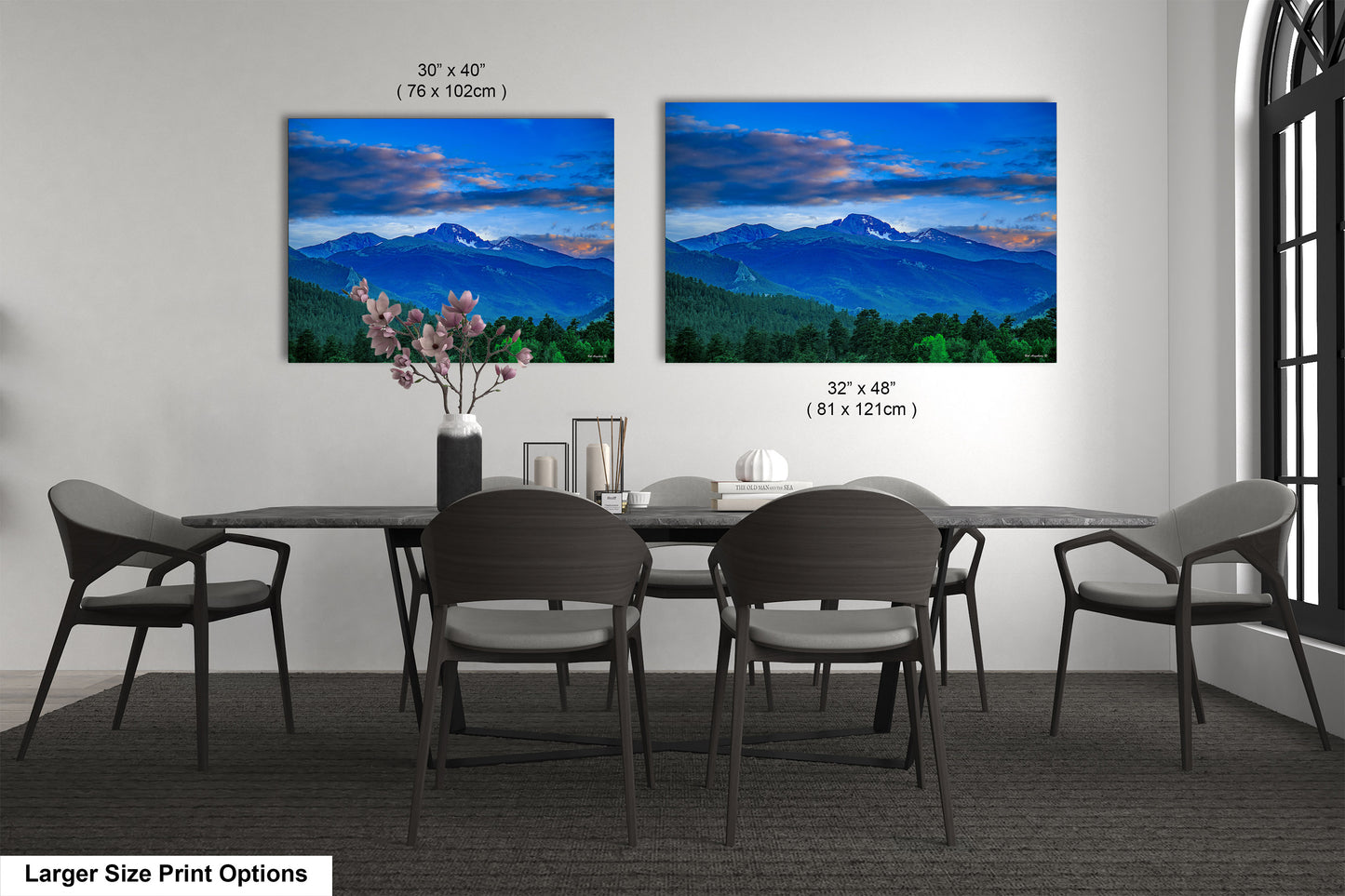 Rocky Mountain national park, Colorado canvas, Estes Park photo, Longs Peak picture, mountain wall decor