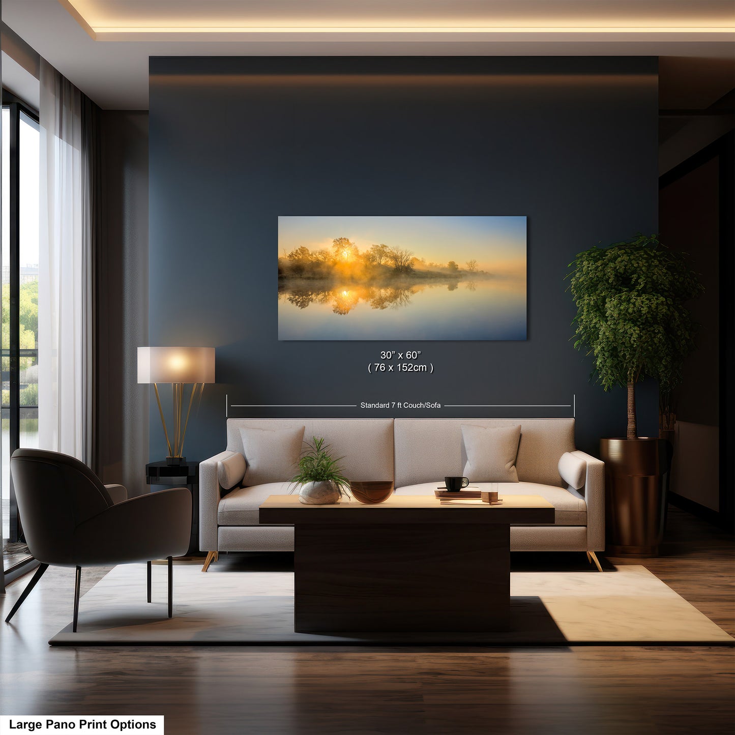 Sunrise Silhouette Lake Reflection Art Print - Serene Nature Wall Decor