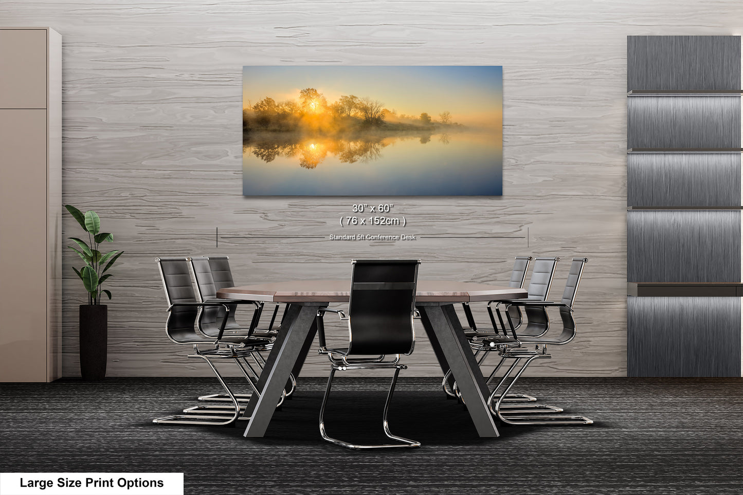 Sunrise Silhouette Lake Reflection Art Print - Serene Nature Wall Decor