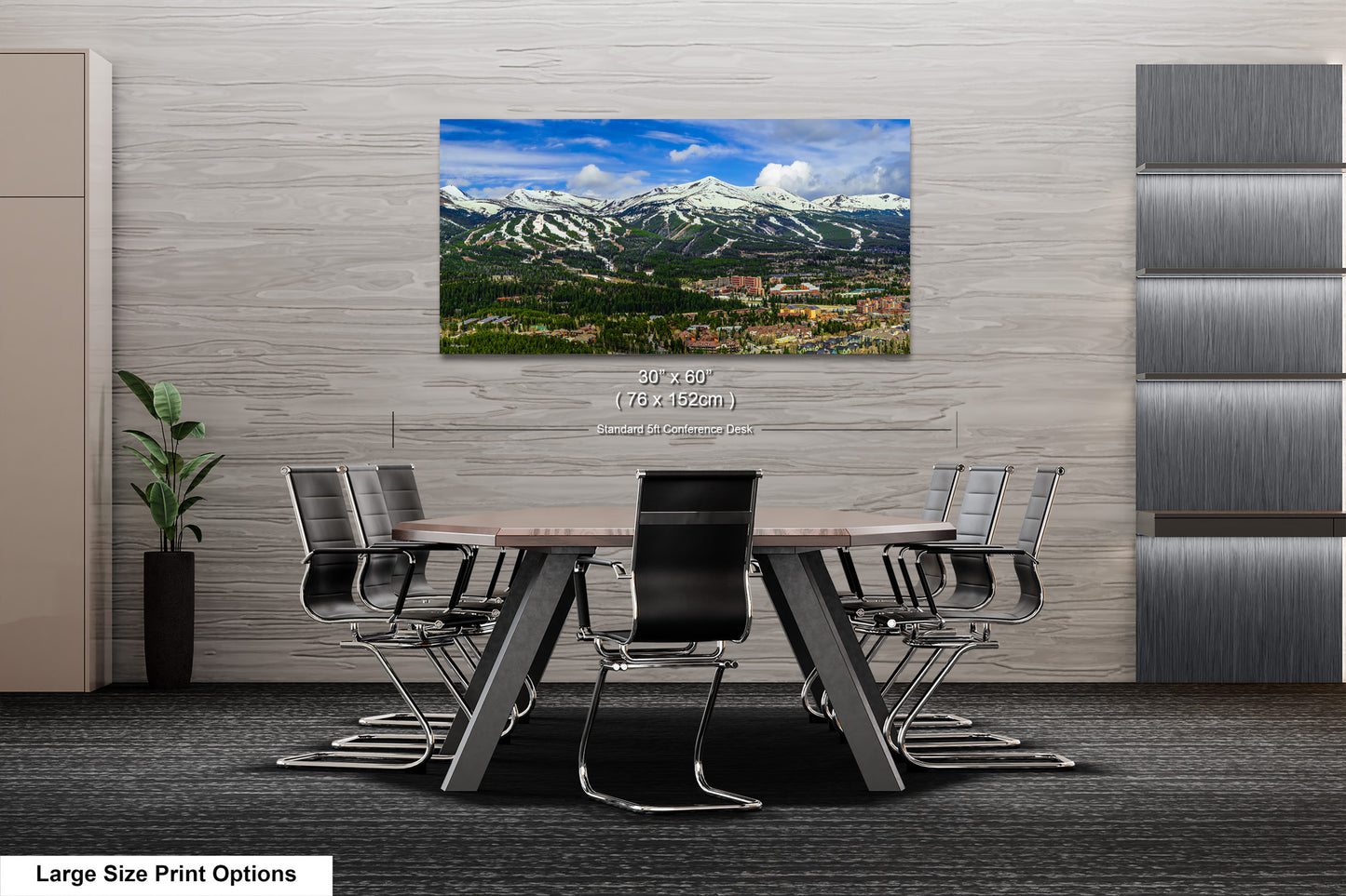 Breckenridge wall art, Breckenridge art, panoramic large picture of Breckenridge ski runs, Colorado wall art, Colorado ski town